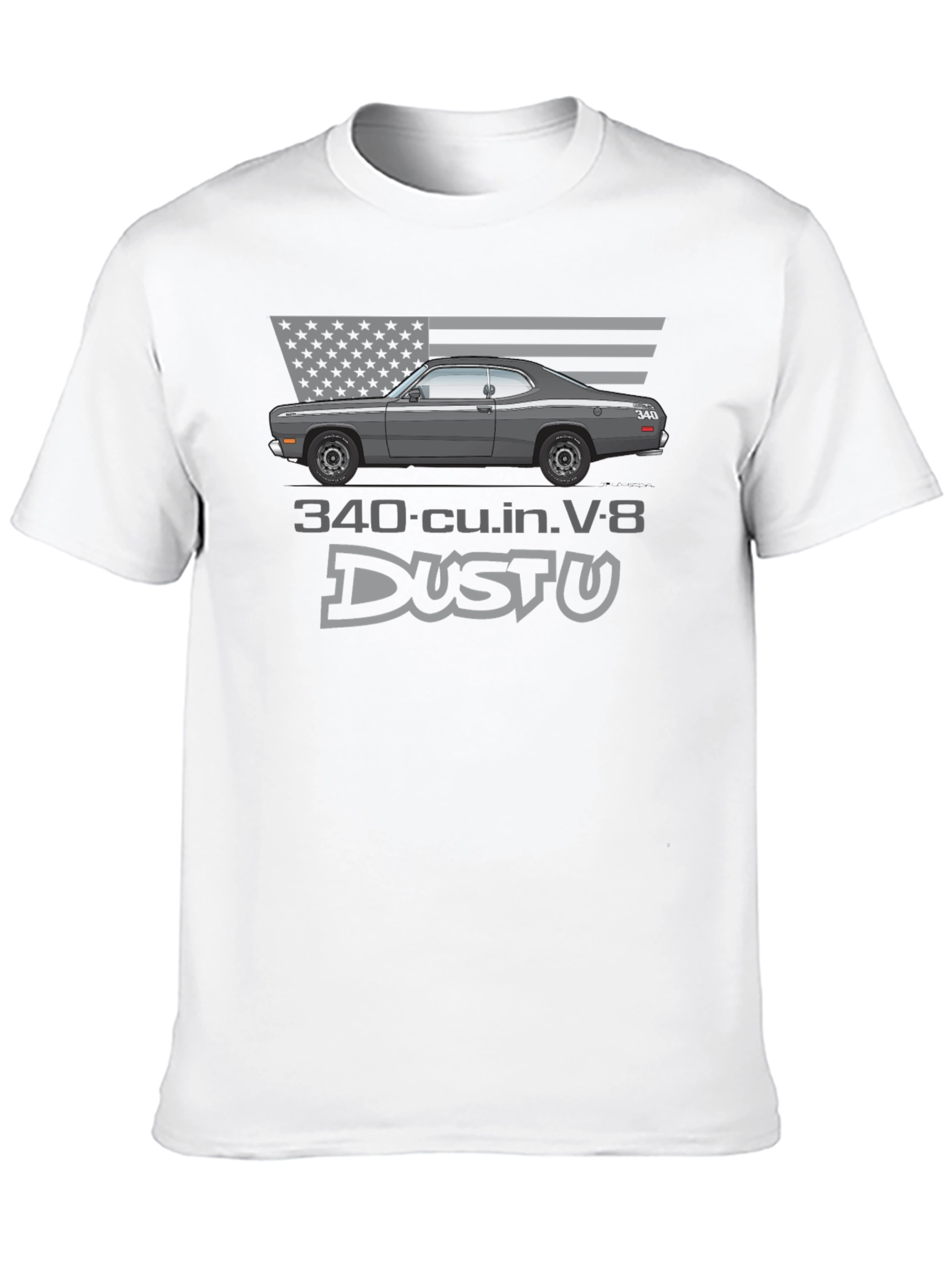 340 Duster V8 Car T-Shirt - Classic American Muscle