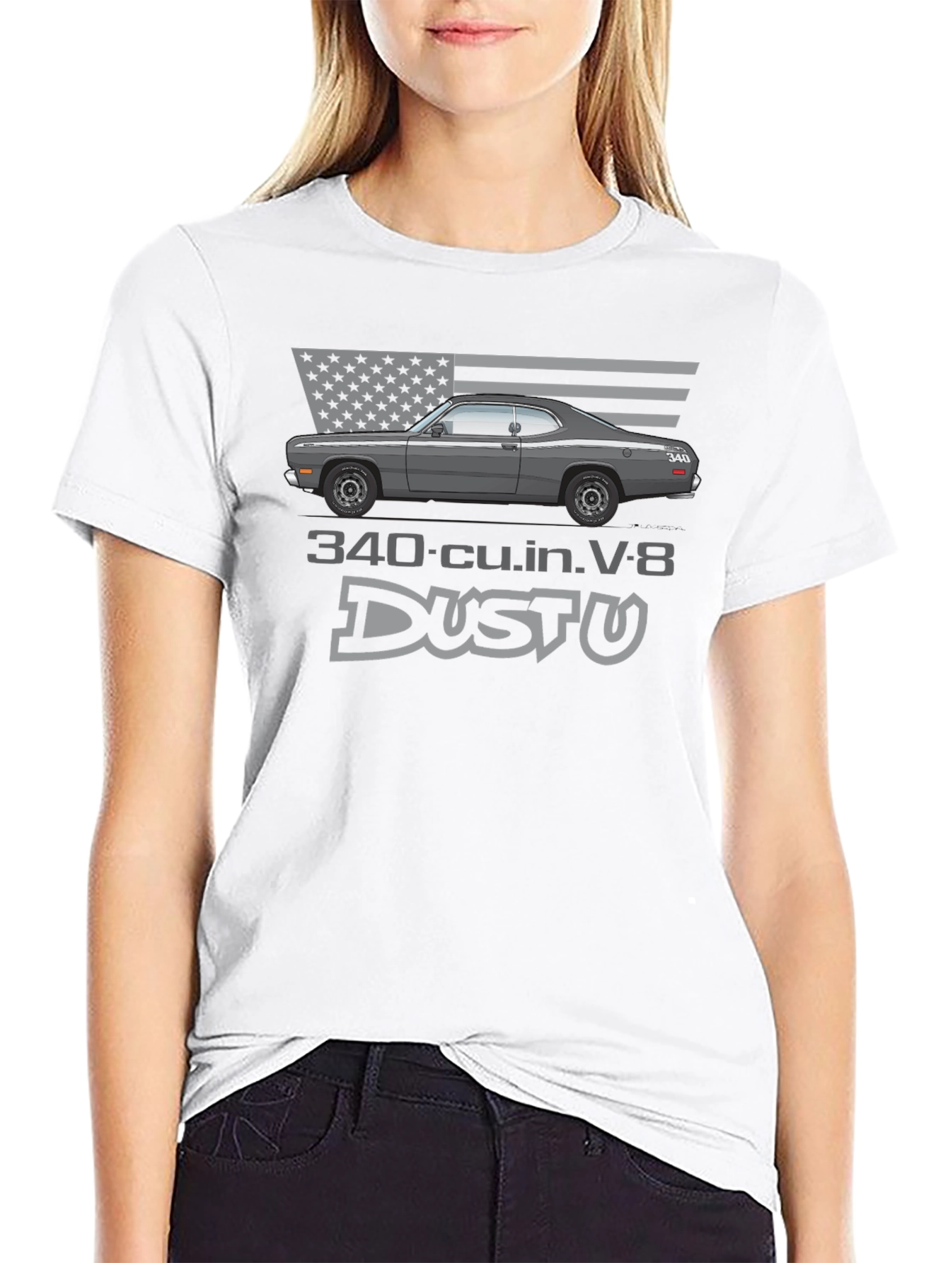 340 Duster V8 Car T-Shirt - Classic American Muscle