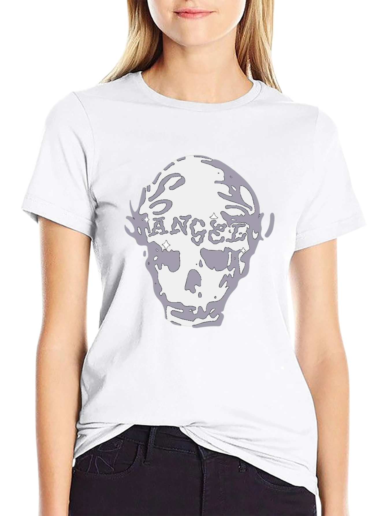 ANGEL Skull Graphic T-Shirt - Cool Edgy Design