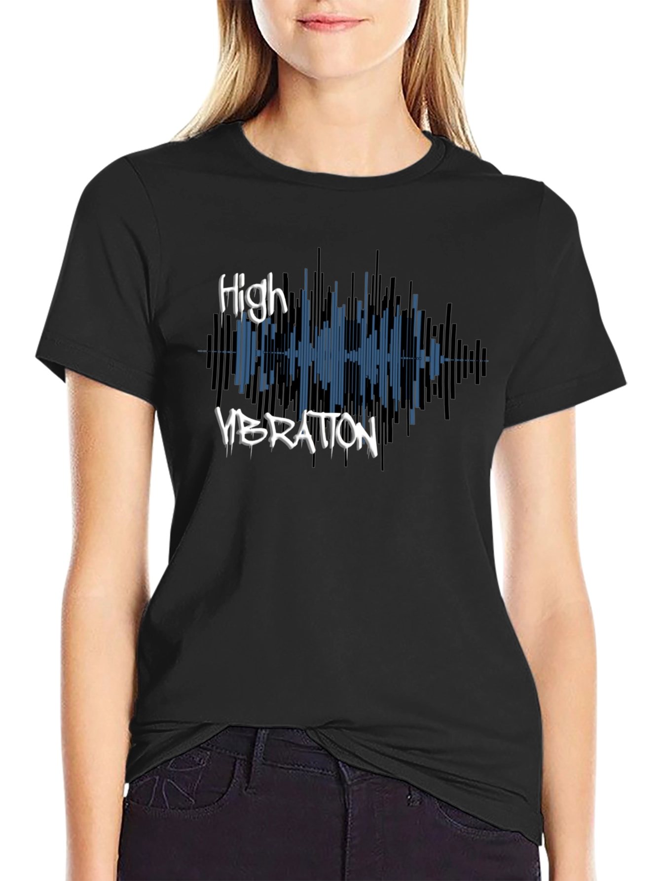 High Vibration Graphic Tee - Stylish Black T-Shirt