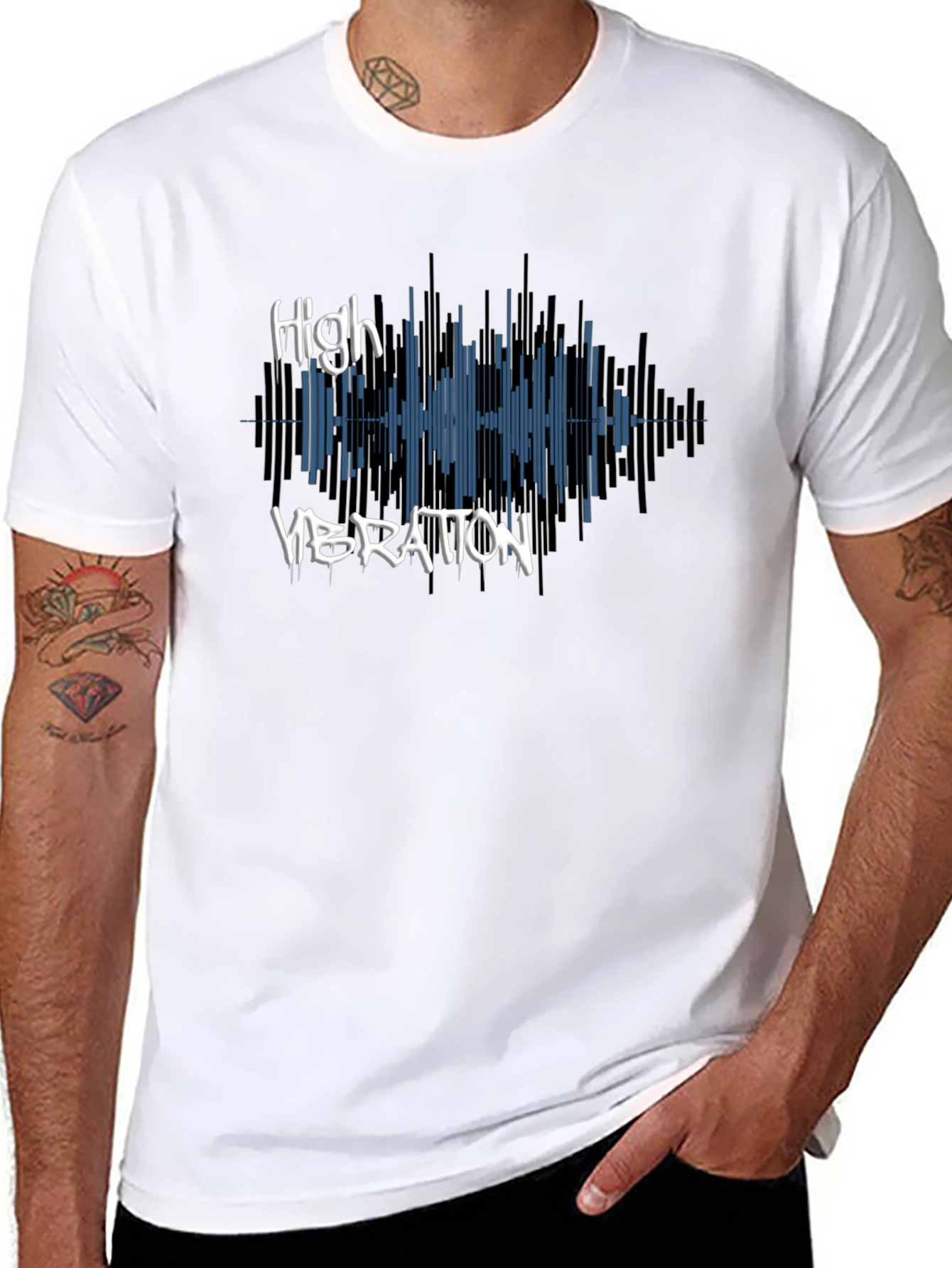 High Vibration Graphic Tee - Stylish Black T-Shirt