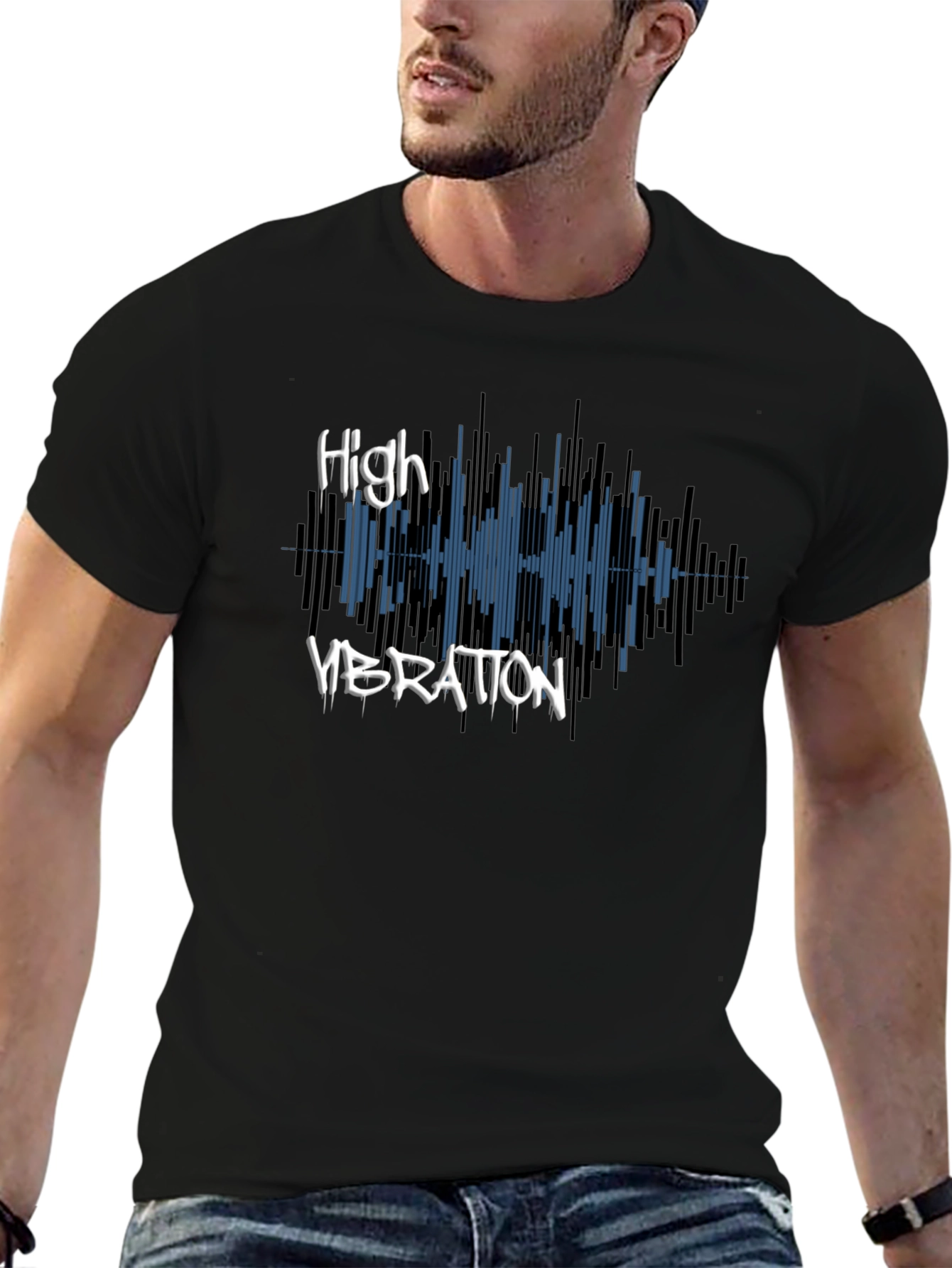High Vibration Graphic Tee - Stylish Black T-Shirt