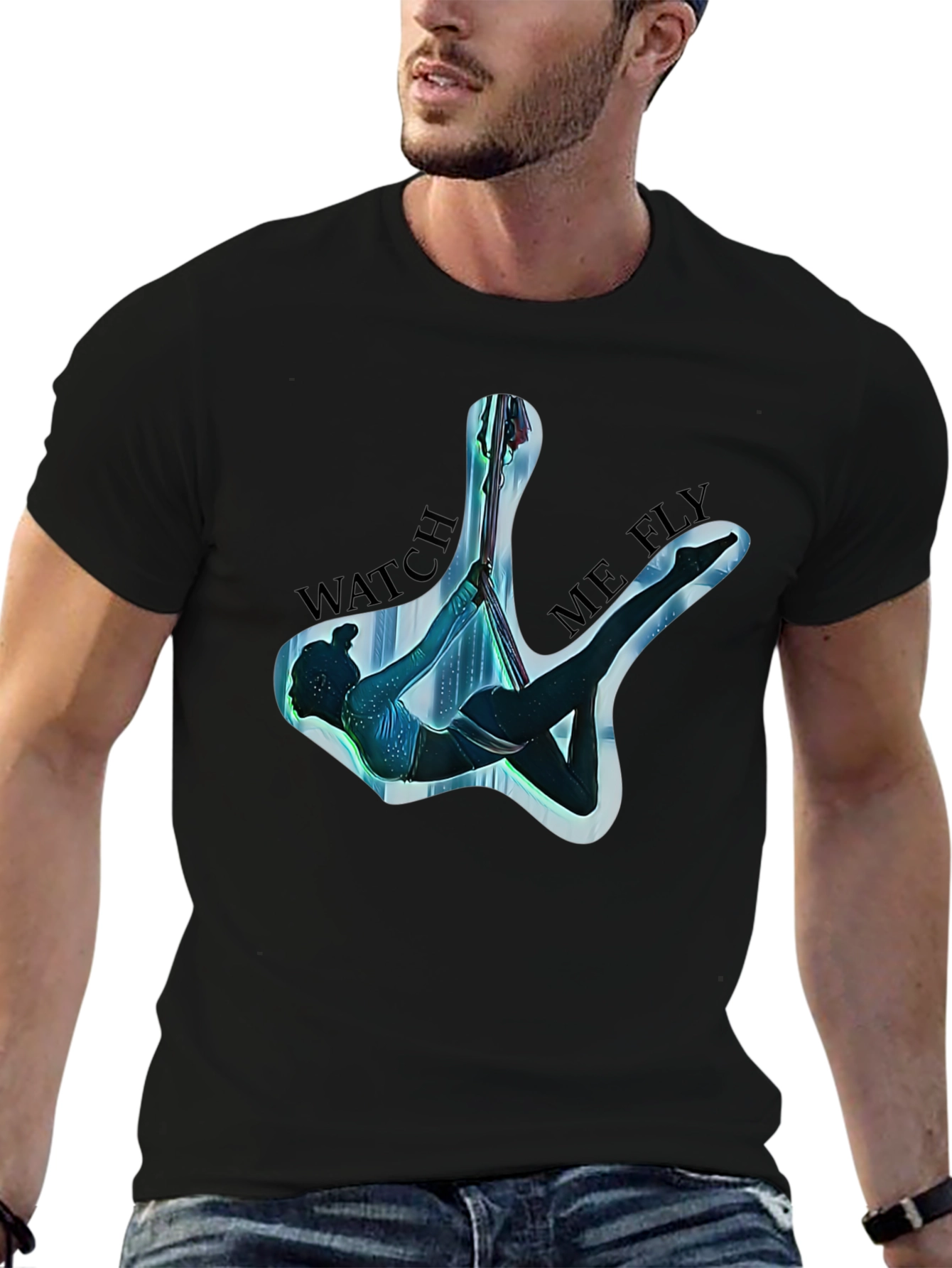 Aerial Arts Black T-Shirt - Watch Me Fly
