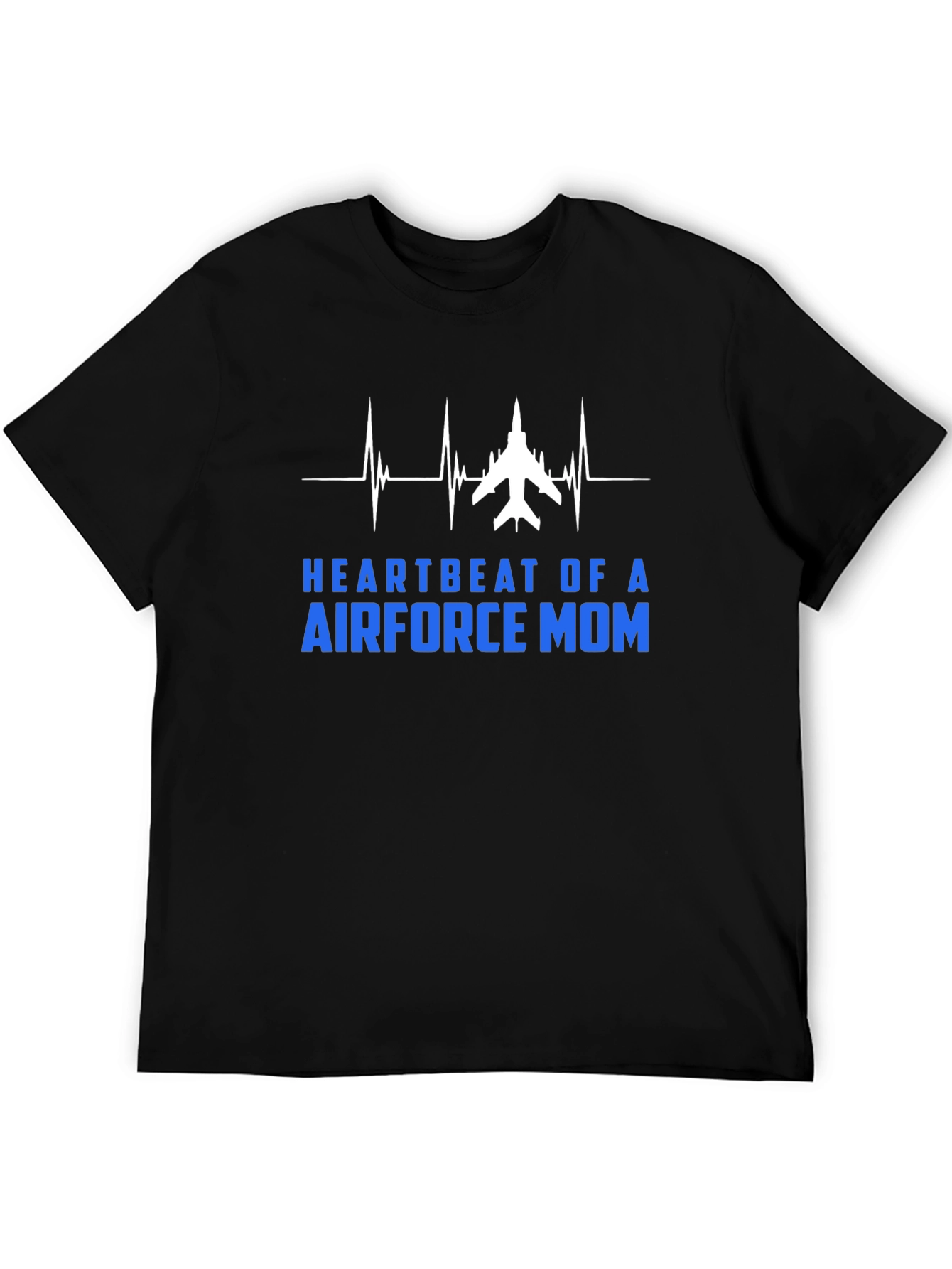 Air Force Mom Heartbeat Graphic T-Shirt