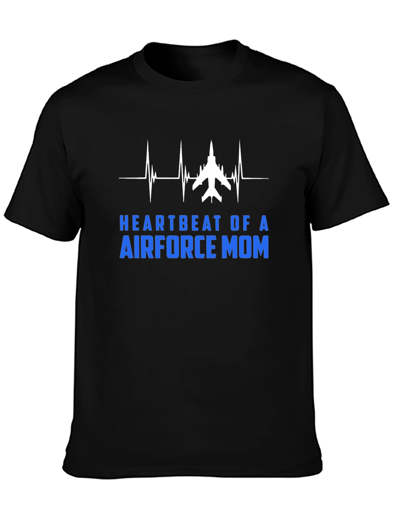 Air Force Mom Heartbeat Graphic T-Shirt