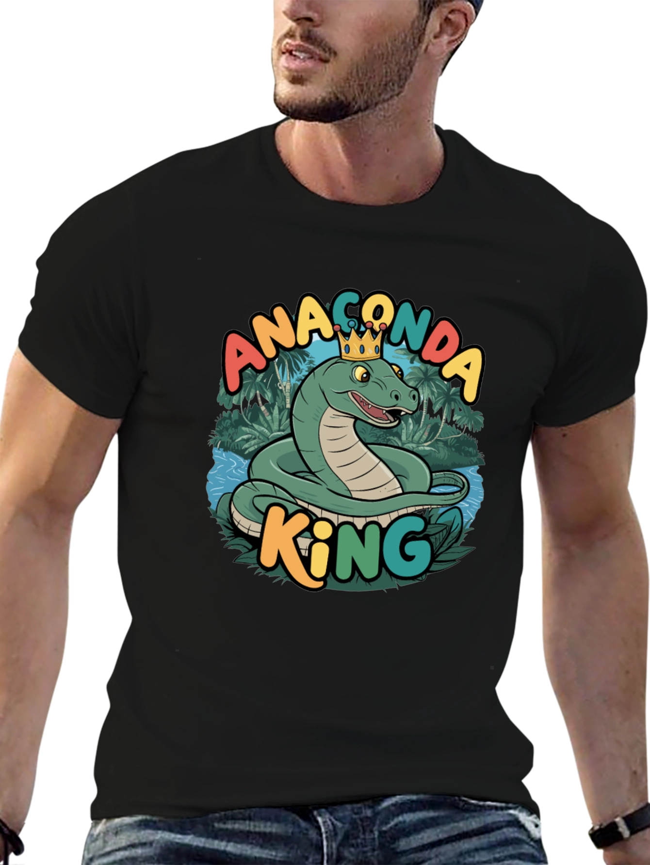 Anaconda King Graphic T-Shirt - Stylish Snake Tee