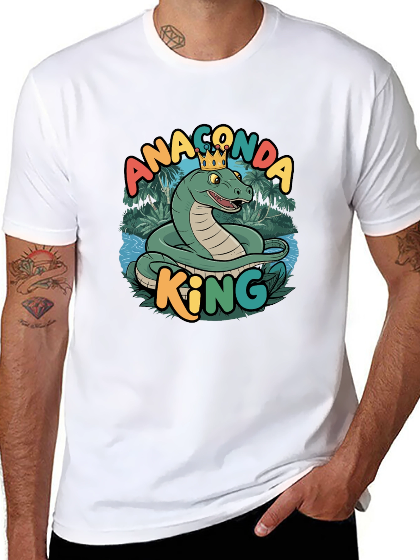 Anaconda King Graphic T-Shirt - Stylish Snake Tee