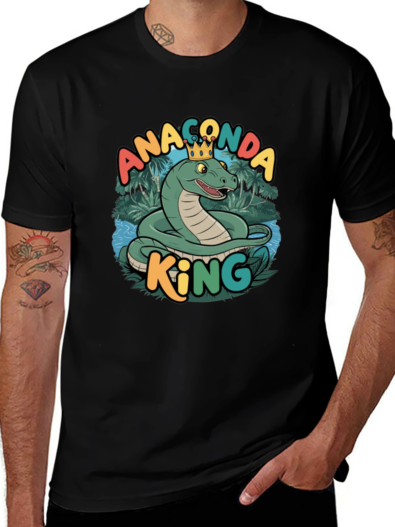 Anaconda King Graphic T-Shirt - Stylish Snake Tee
