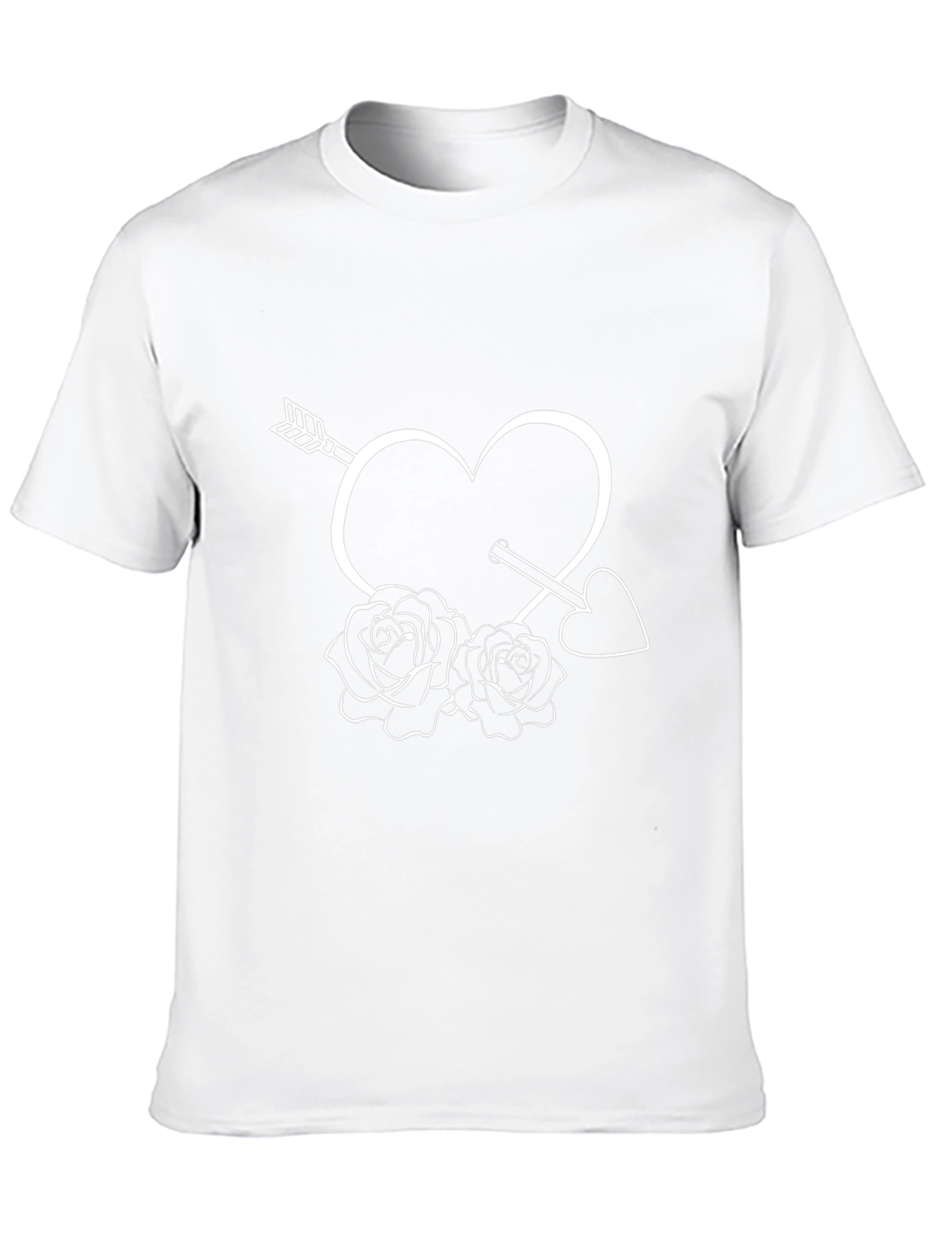 Heart Arrow Roses Graphic T-Shirt