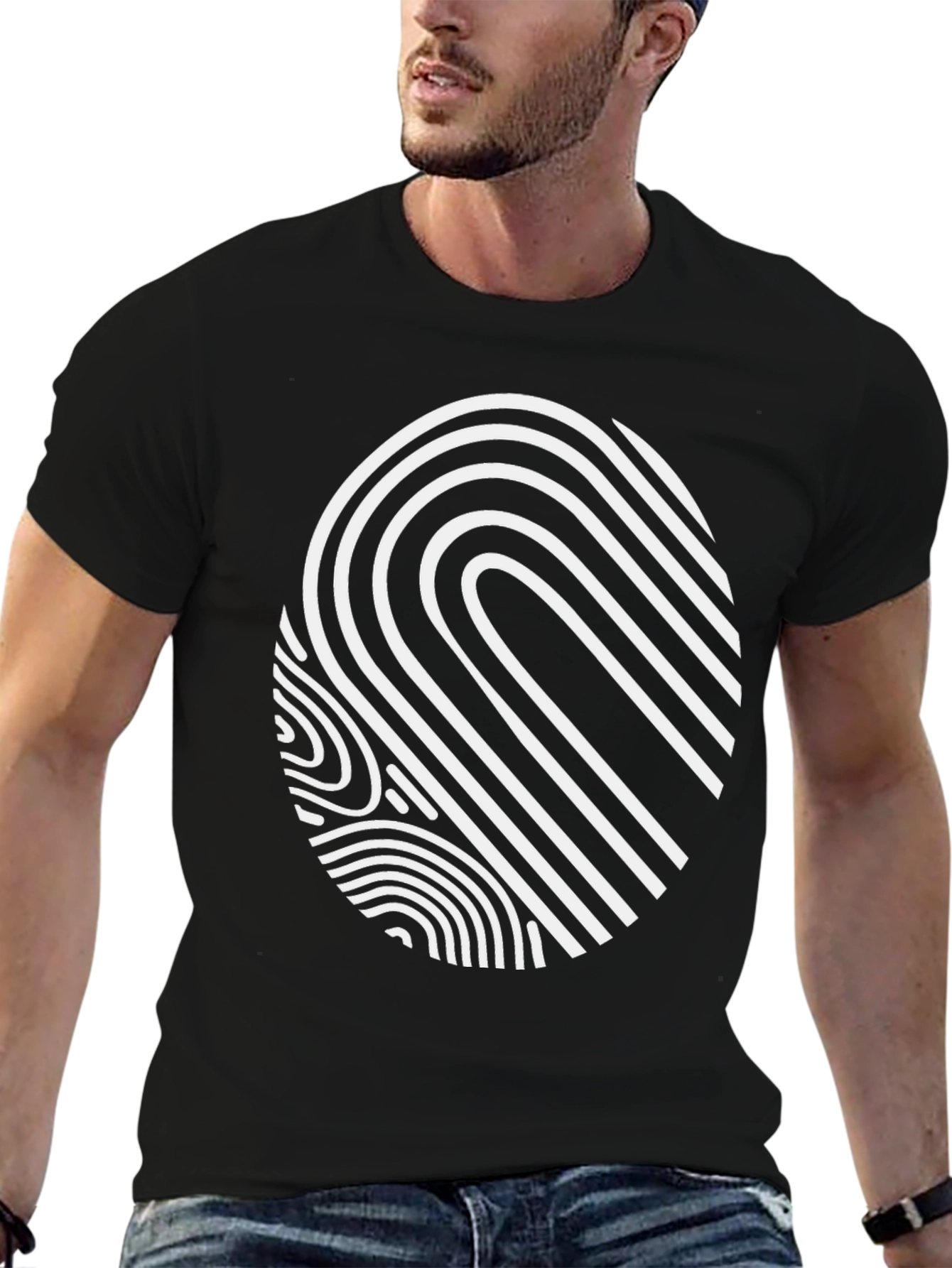 Abstract Print Black T-Shirt