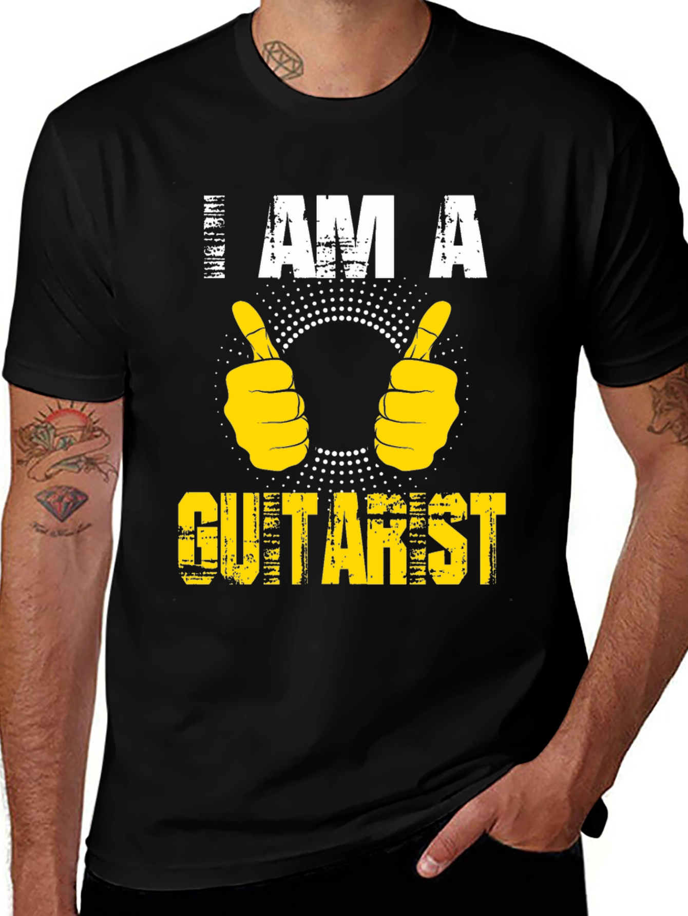 I Am A Guitarist Graphic T-Shirt - Black