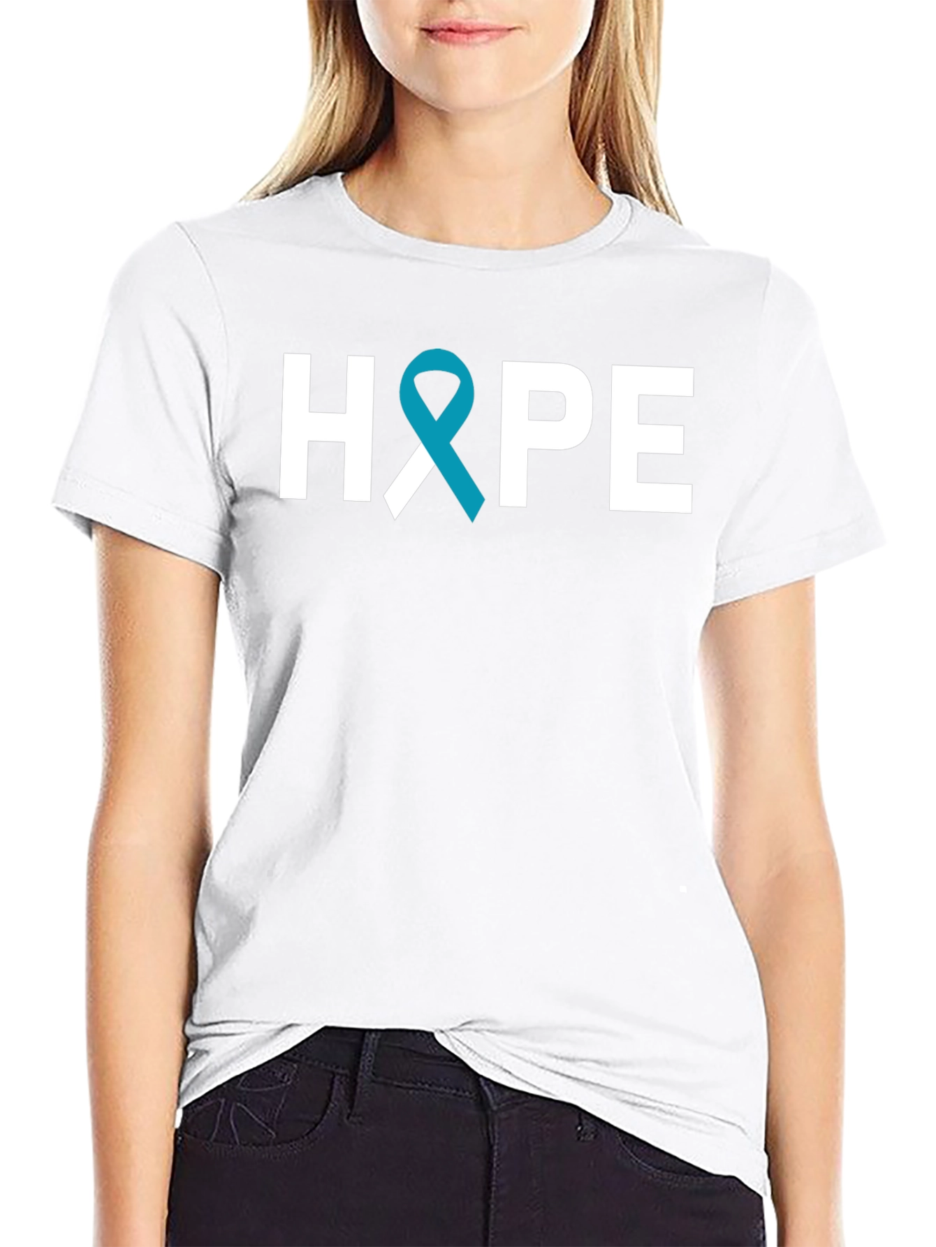 HOPE Awareness T-Shirt Teal Ribbon