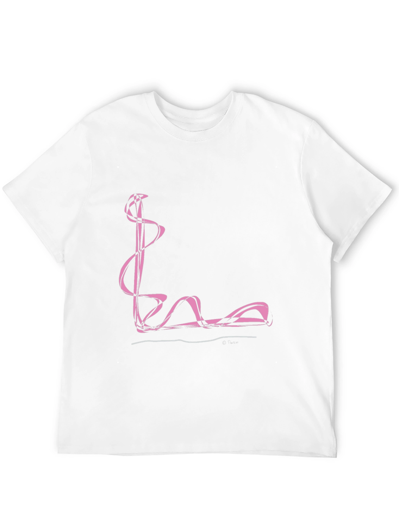 Abstract Pink Swirl Graphic Black T-Shirt