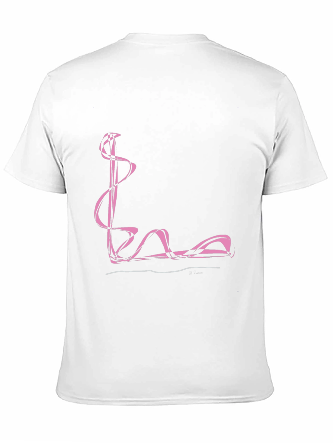 Abstract Pink Swirl Graphic Black T-Shirt