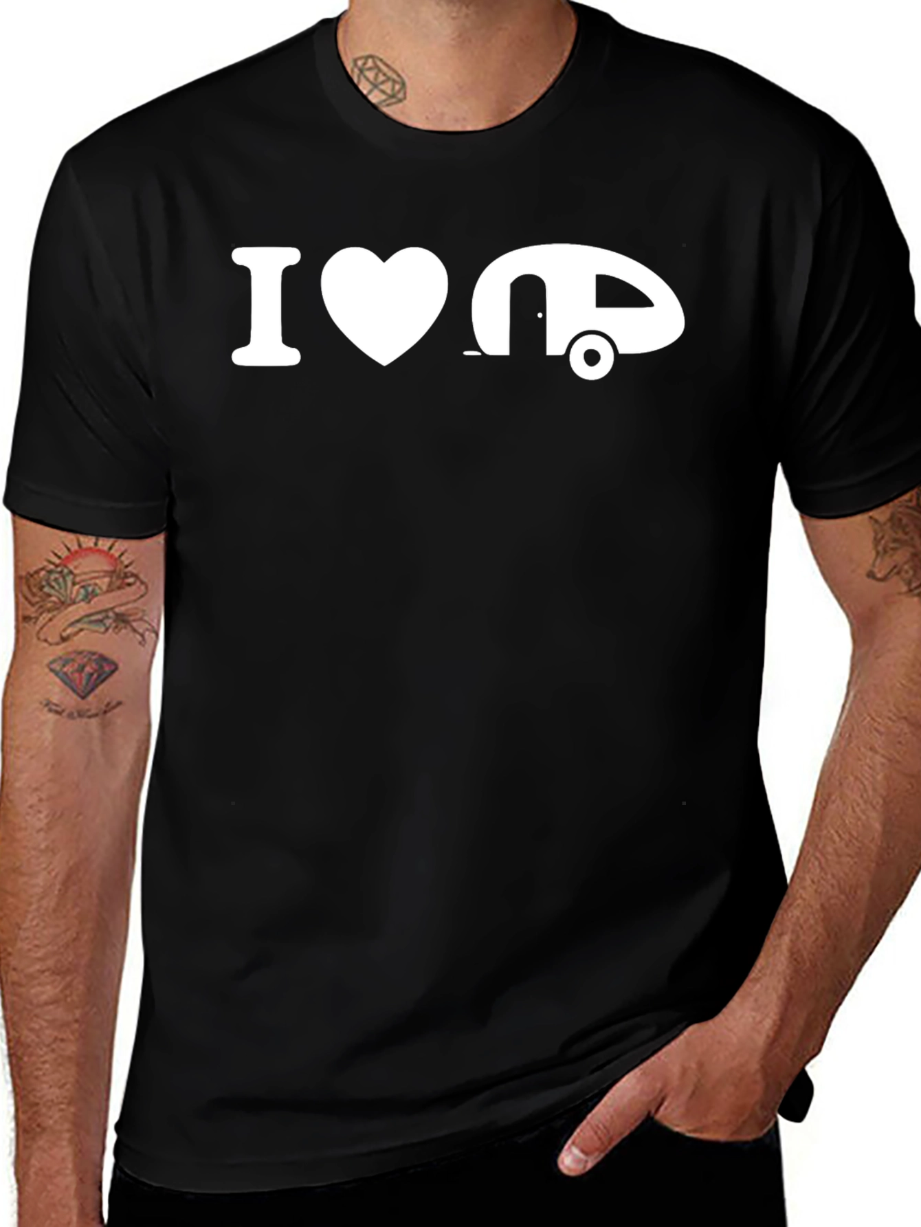 I Heart Camping T-Shirt - Black Cotton Tee