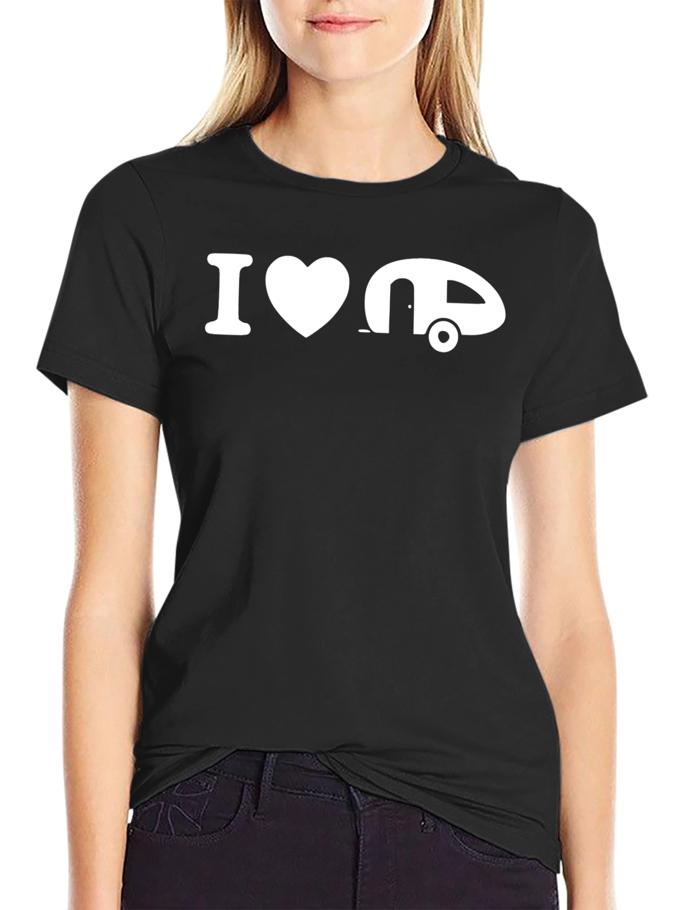 I Heart Camping T-Shirt - Black Cotton Tee