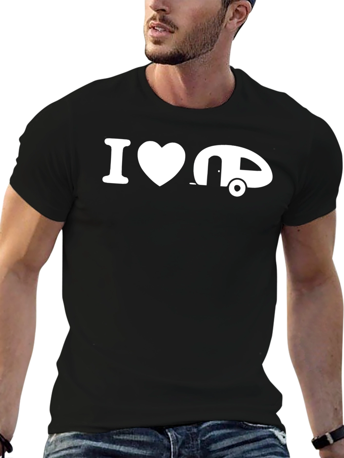 I Heart Camping T-Shirt - Black Cotton Tee