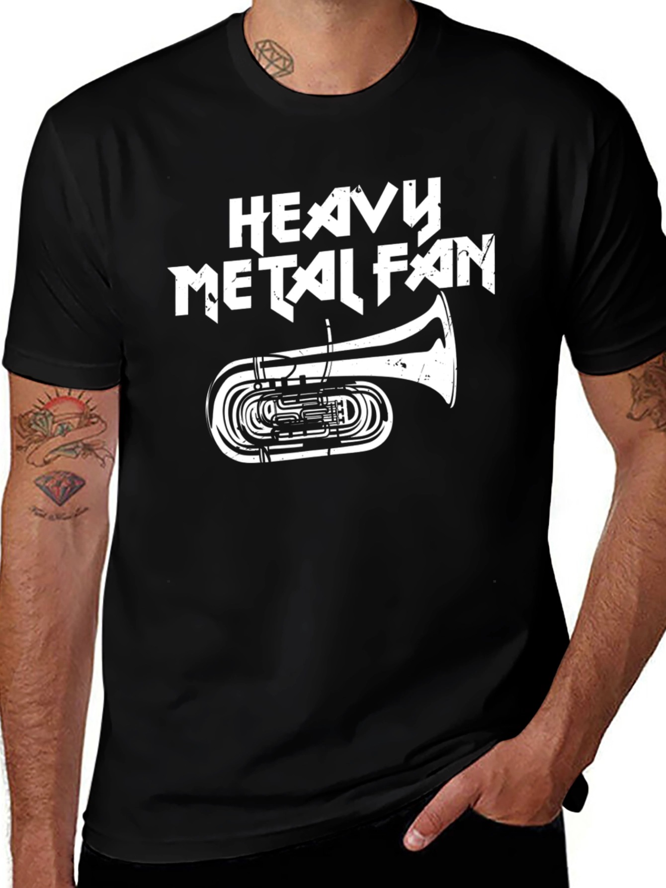 Heavy Metal Fan Tuba Graphic Tee - Black