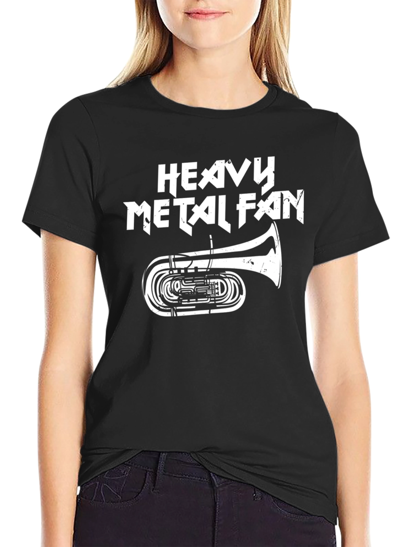Heavy Metal Fan Tuba Graphic Tee - Black