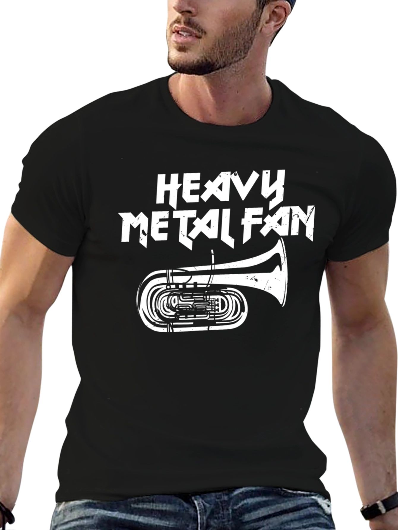 Heavy Metal Fan Tuba Graphic Tee - Black