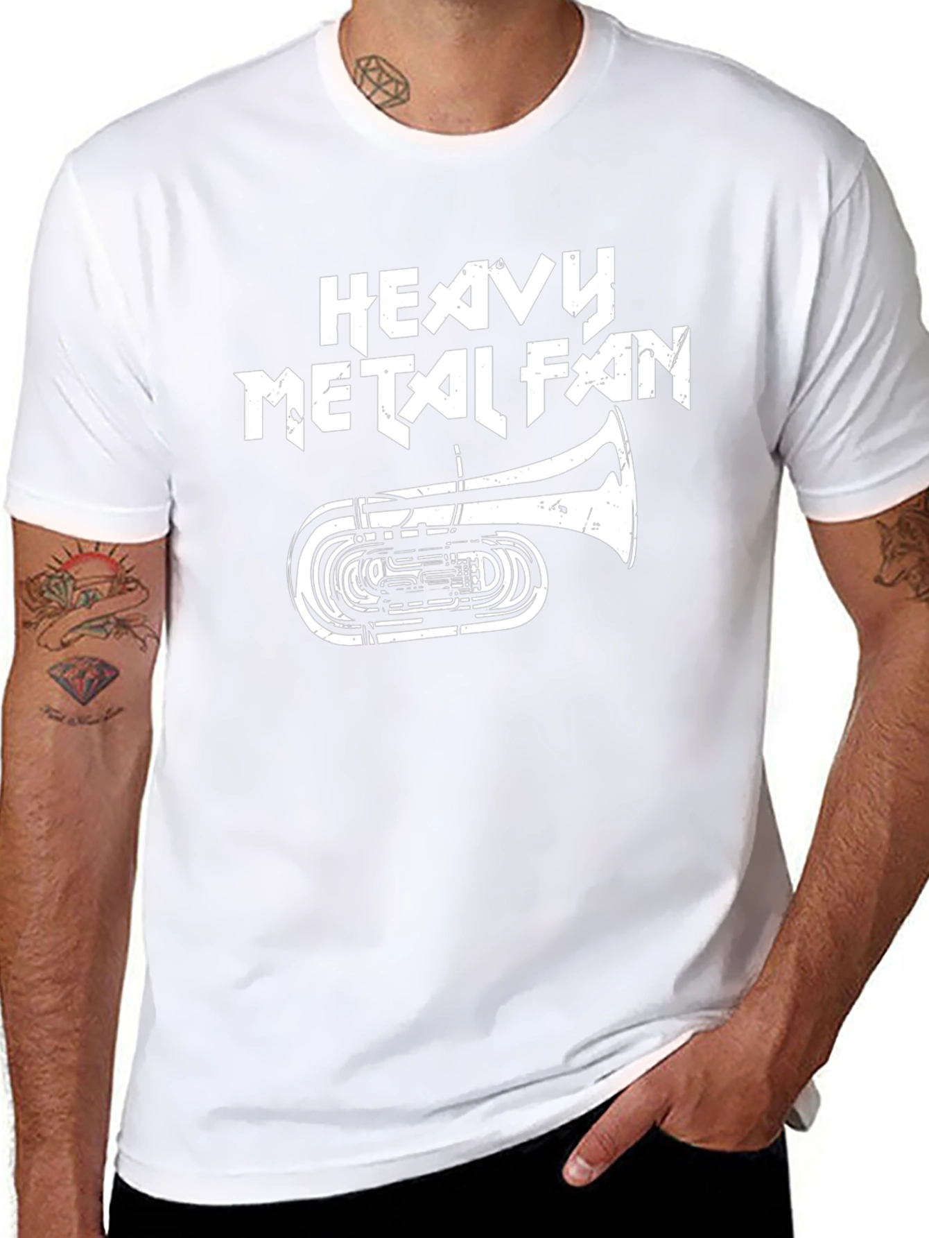 Heavy Metal Fan Tuba Graphic Tee - Black