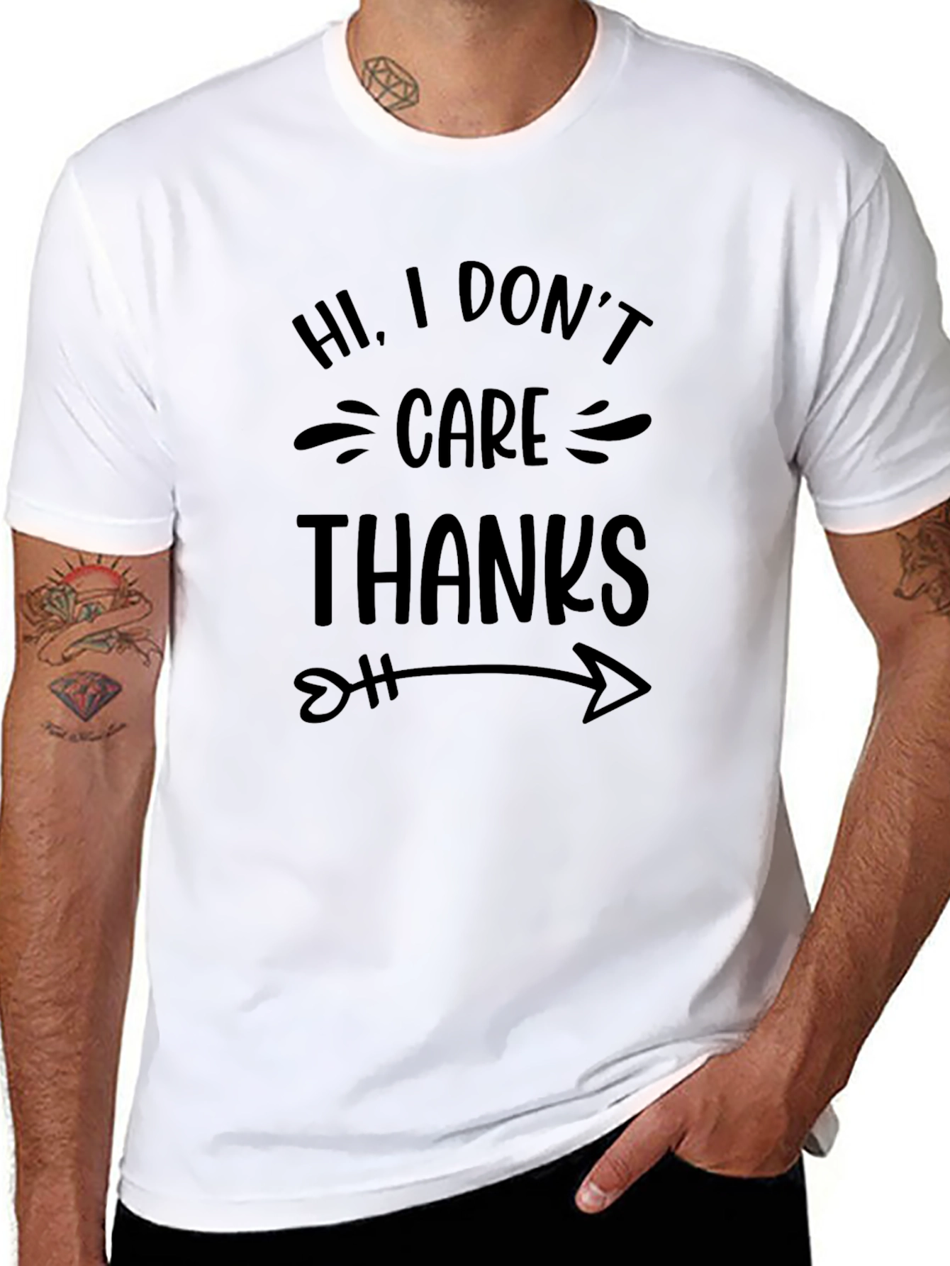 Hi I Dont Care Thanks Sarcastic Novelty T-Shirt
