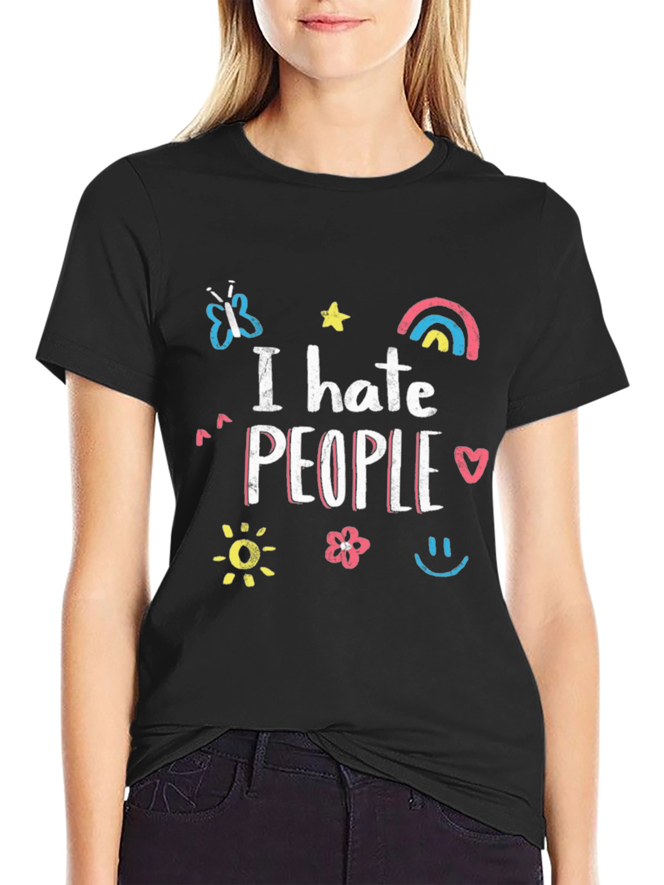 I Hate People Graphic Tee - Unisex Black T-Shirt