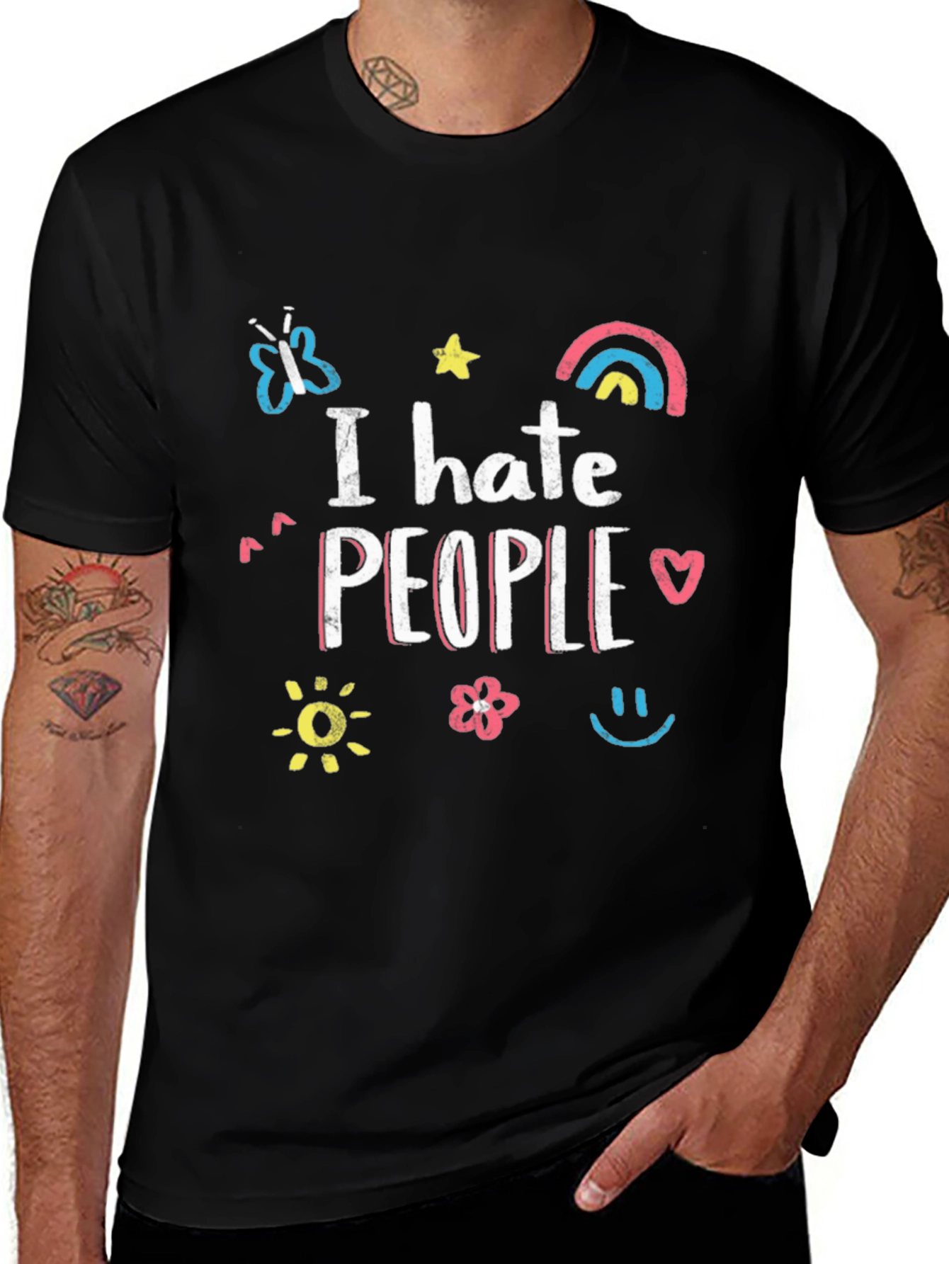 I Hate People Graphic Tee - Unisex Black T-Shirt
