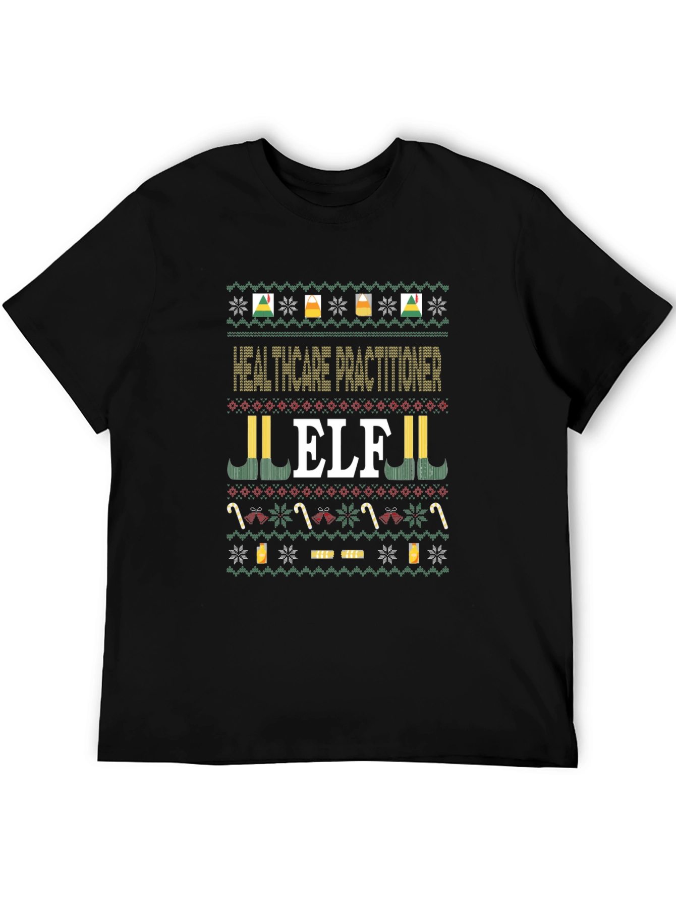 Healthcare Practitioner Elf Ugly Christmas Sweater T-Shirt
