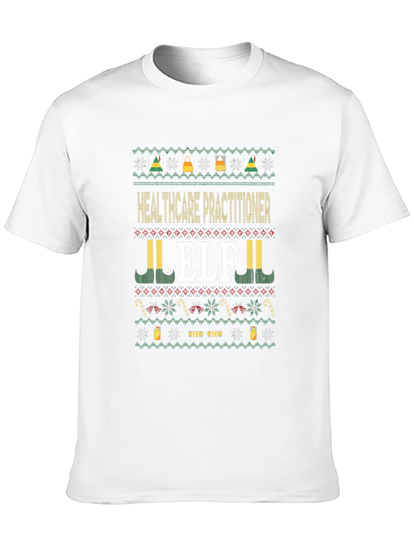 Healthcare Practitioner Elf Ugly Christmas Sweater T-Shirt