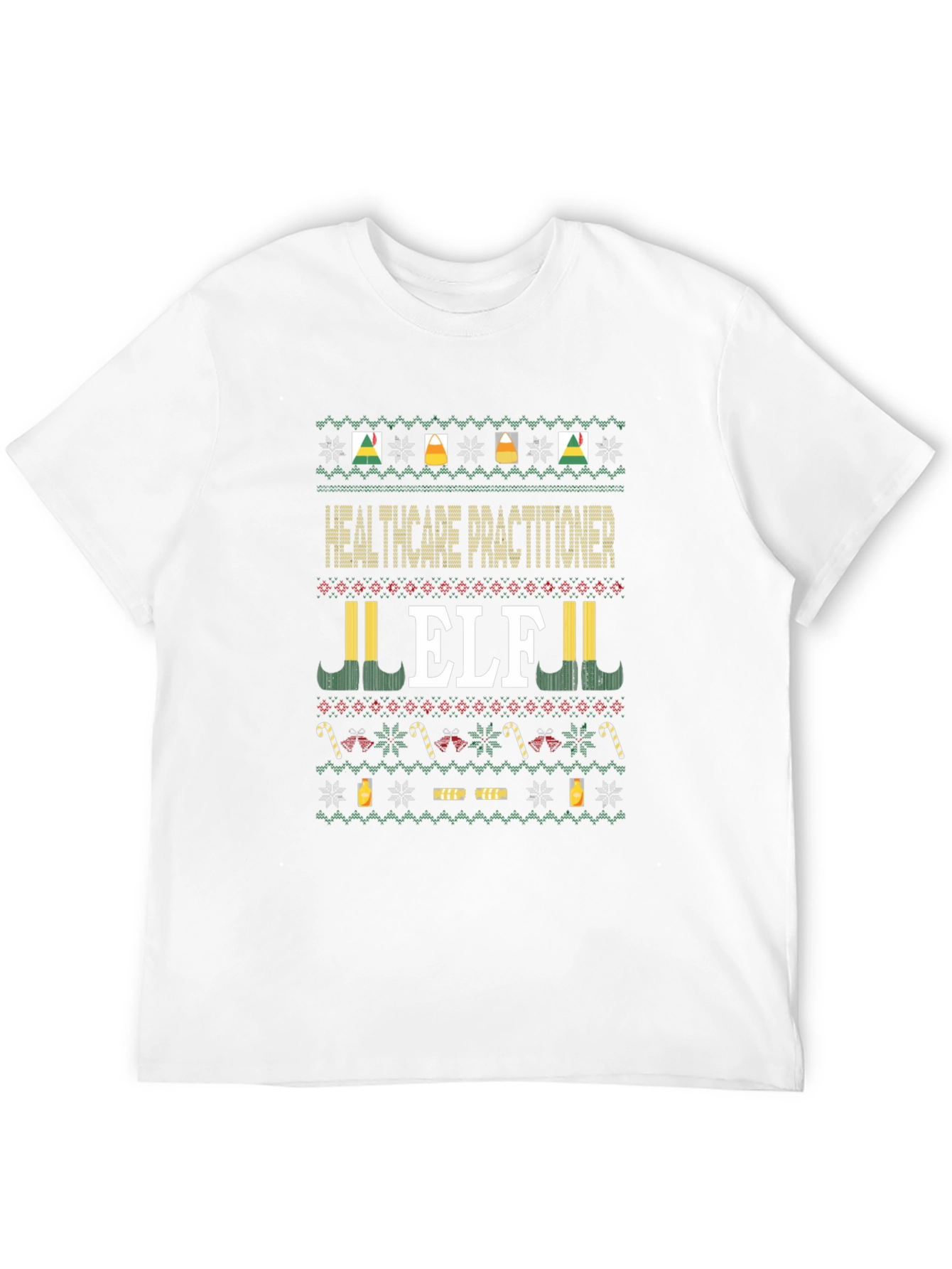 Healthcare Practitioner Elf Ugly Christmas Sweater T-Shirt