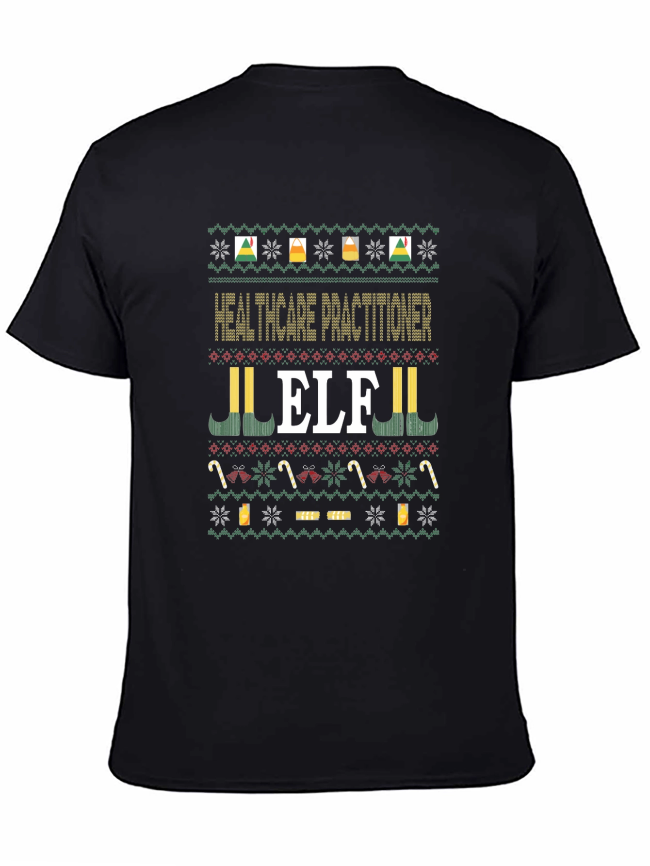 Healthcare Practitioner Elf Ugly Christmas Sweater T-Shirt