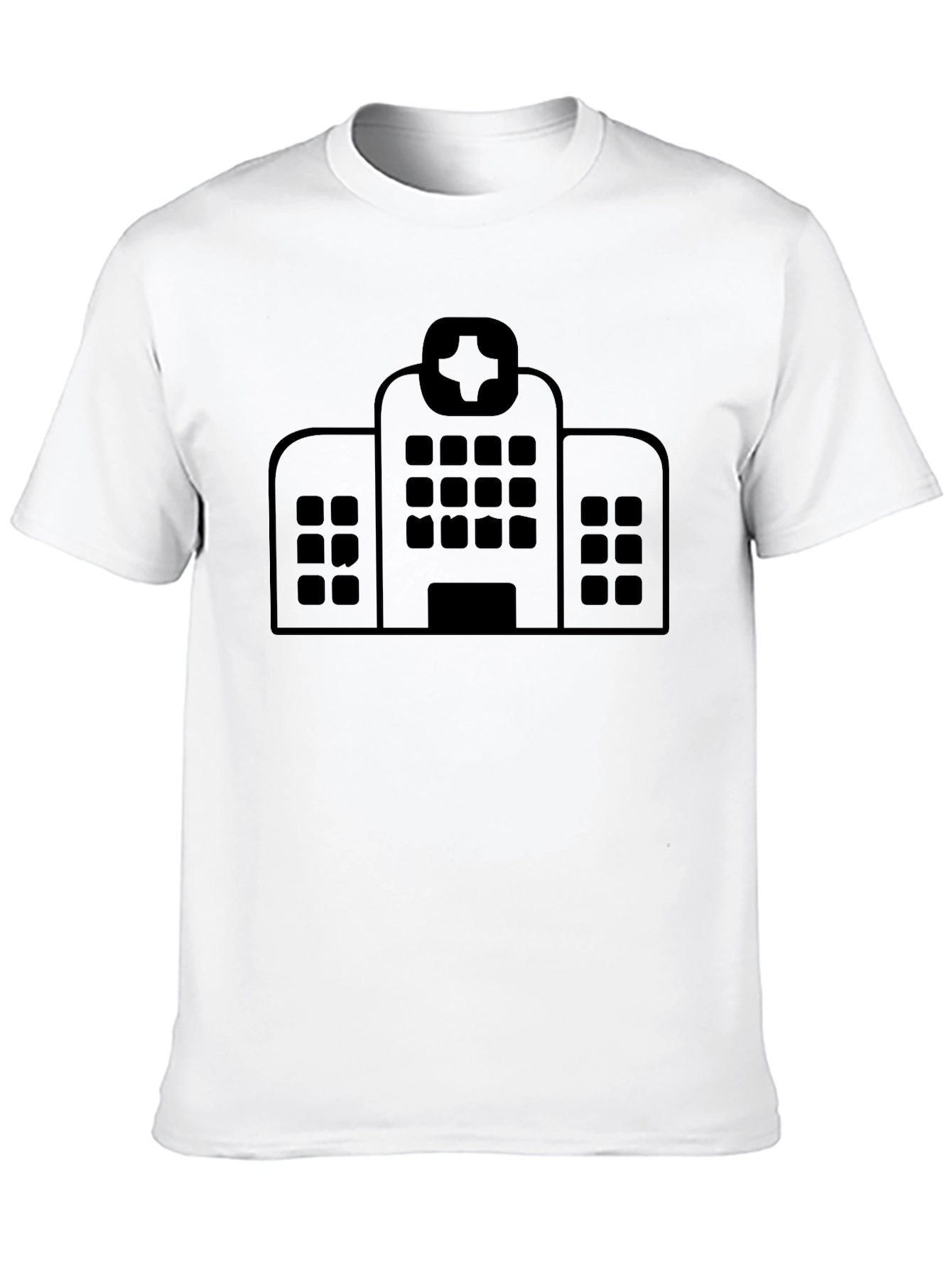 Hospital Graphic Tee - Classic Black Cotton T-Shirt