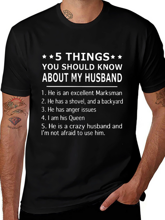 5 Things About My Husband Graphic Tee