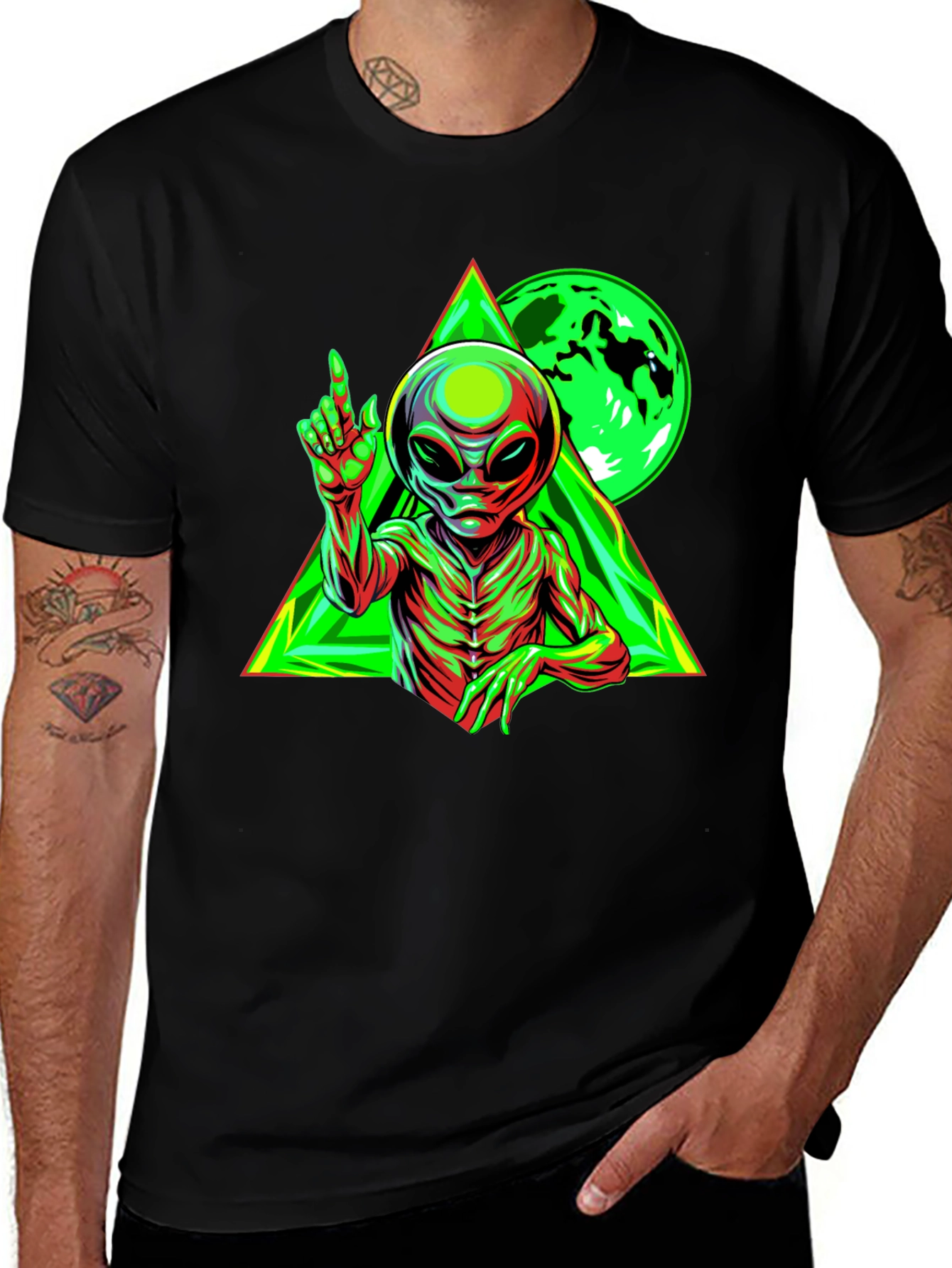 Alien Graphic Black T-Shirt
