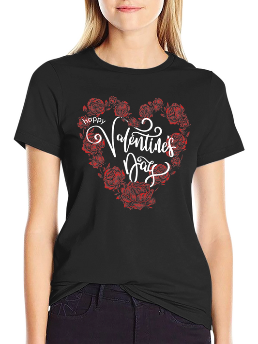 Happy Valentines Day Floral Heart T-Shirt