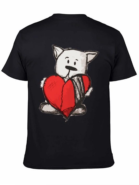Heart Bear Graphic Tee - Soft Cotton Casual T-Shirt