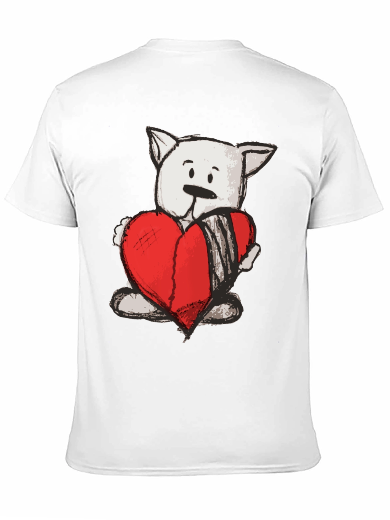 Heart Bear Graphic Tee - Soft Cotton Casual T-Shirt