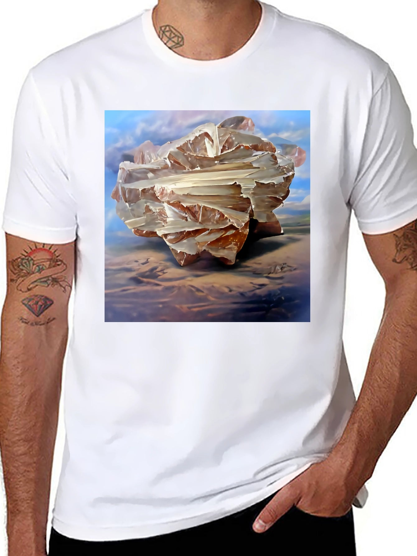 Abstract Crystal Art Graphic T-Shirt