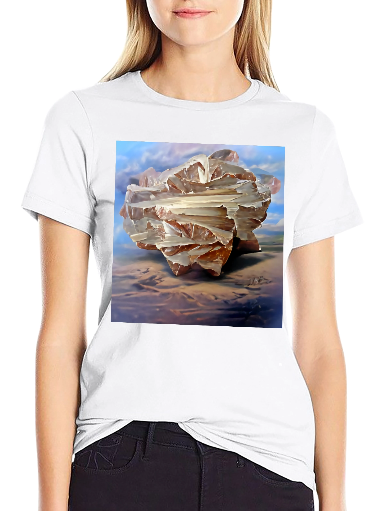 Abstract Crystal Art Graphic T-Shirt
