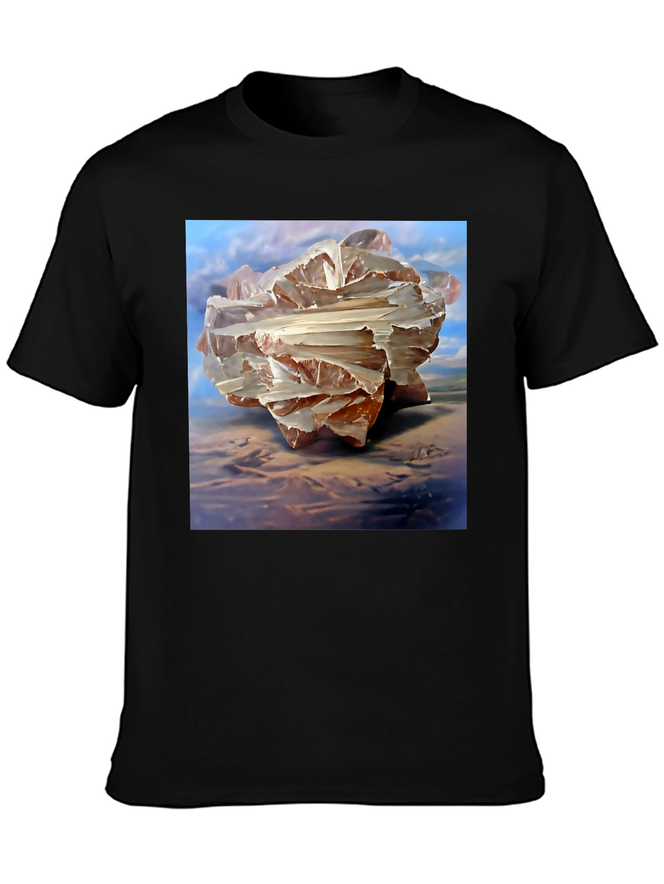 Abstract Crystal Art Graphic T-Shirt