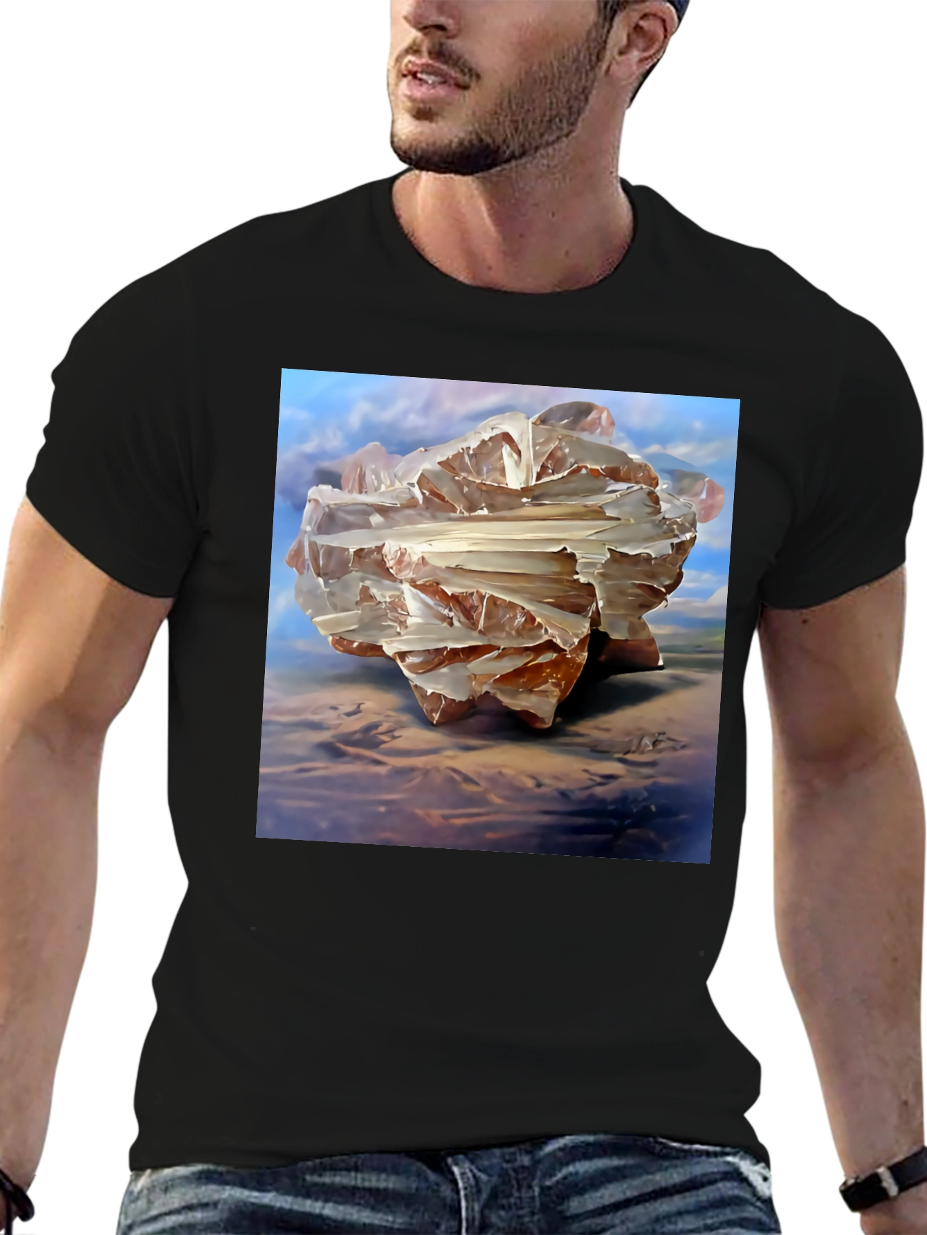 Abstract Crystal Art Graphic T-Shirt