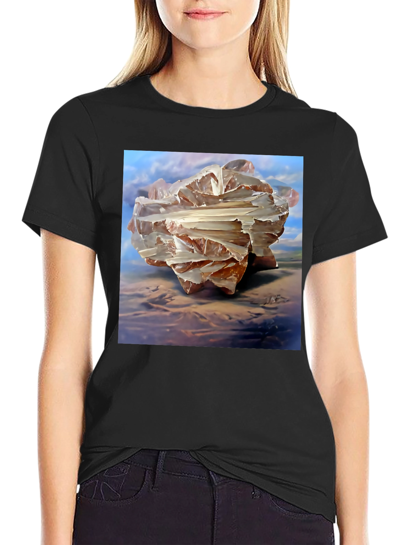 Abstract Crystal Art Graphic T-Shirt