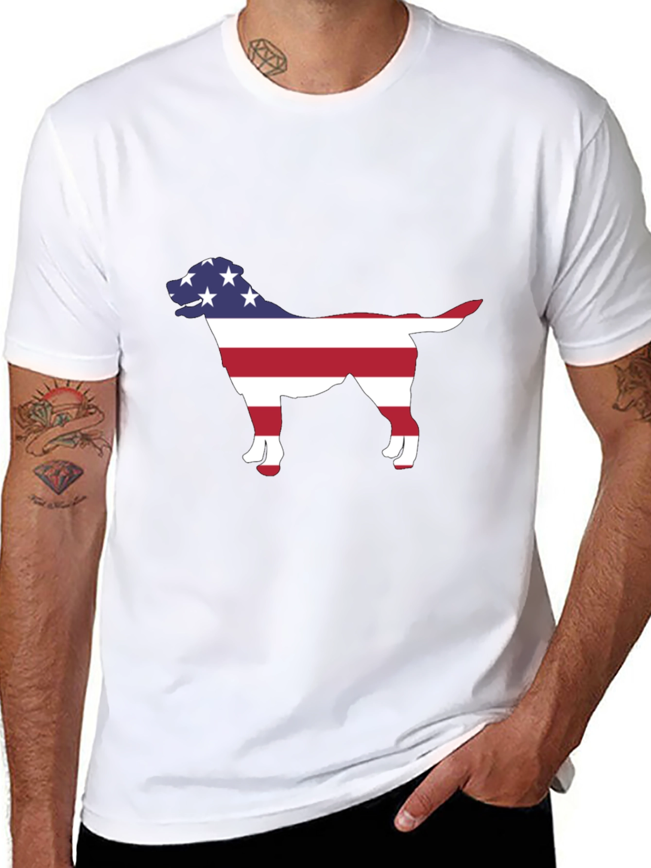 American Dog Silhouette T-Shirt