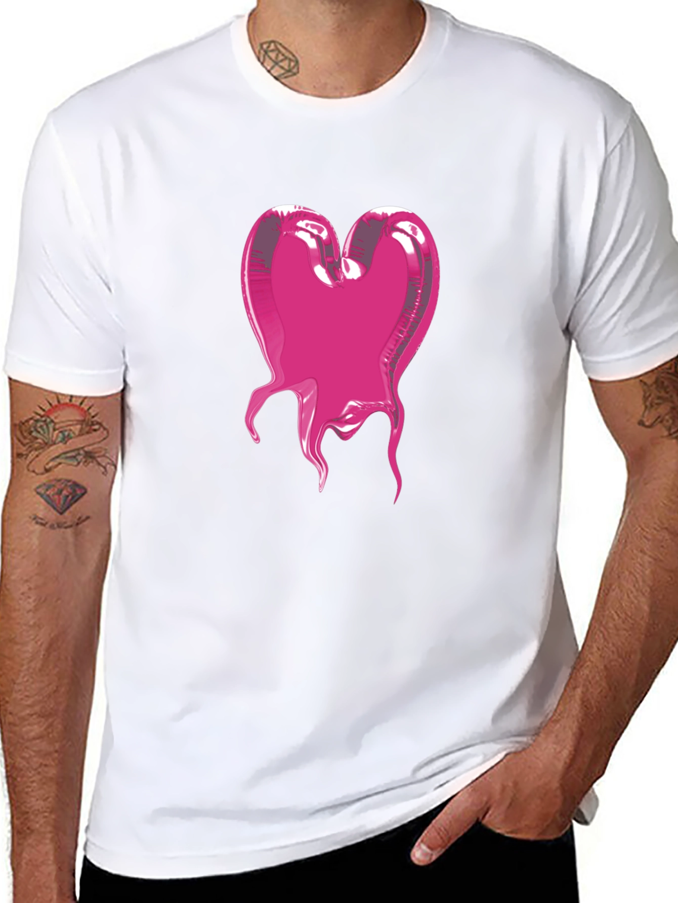 Heart Blob Graphic Tee - Modern Black T-Shirt