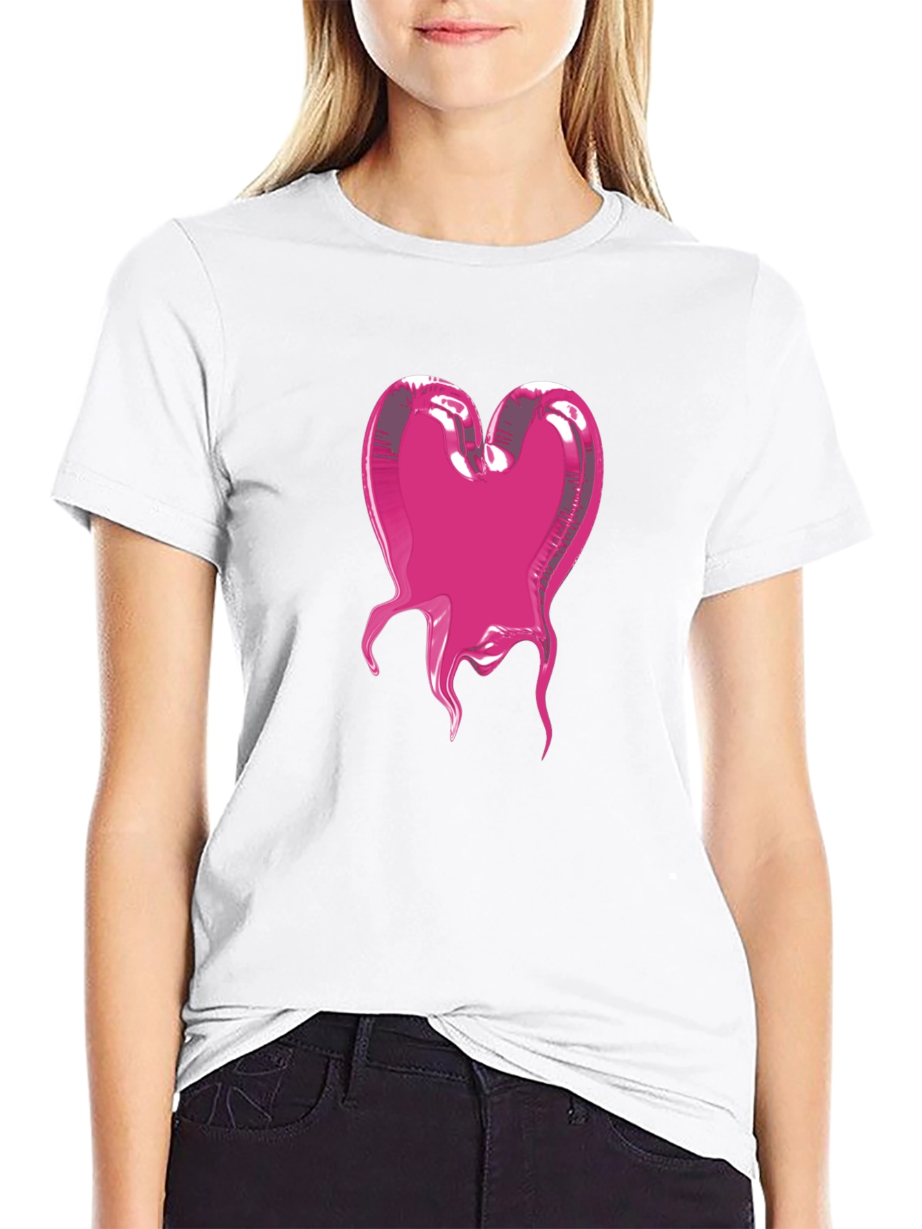 Heart Blob Graphic Tee - Modern Black T-Shirt