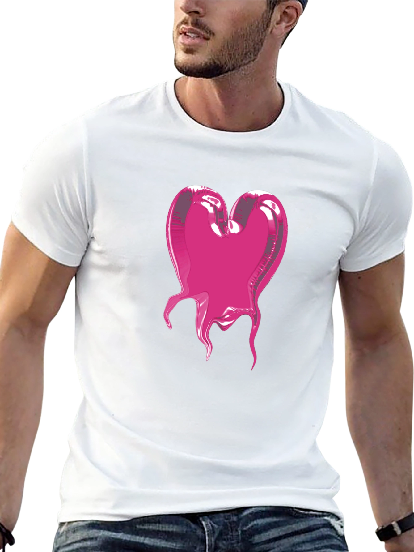 Heart Blob Graphic Tee - Modern Black T-Shirt
