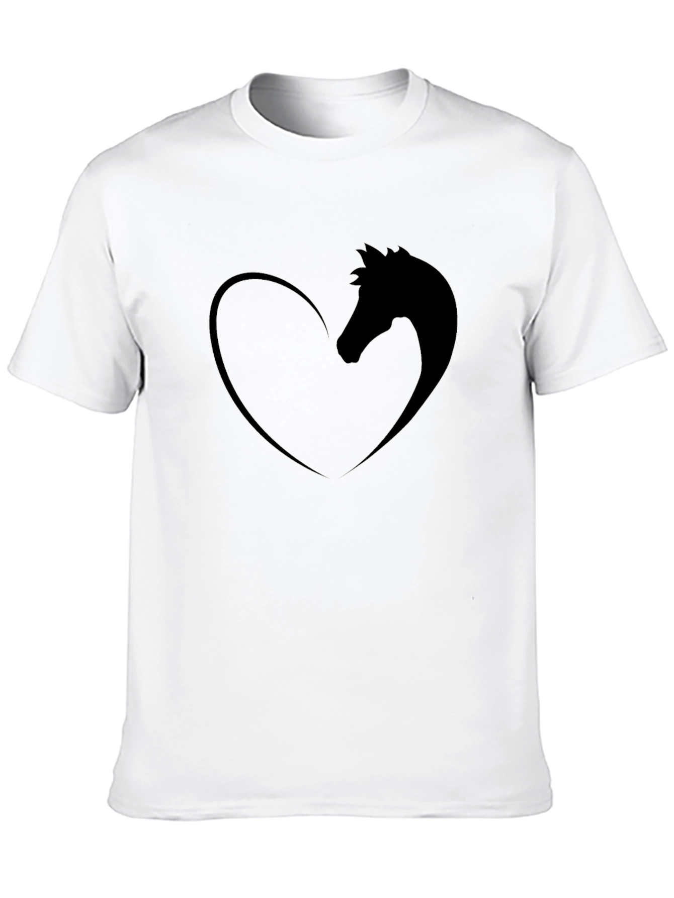 Horse Lovers Heart Tee - Black Graphic T-Shirt