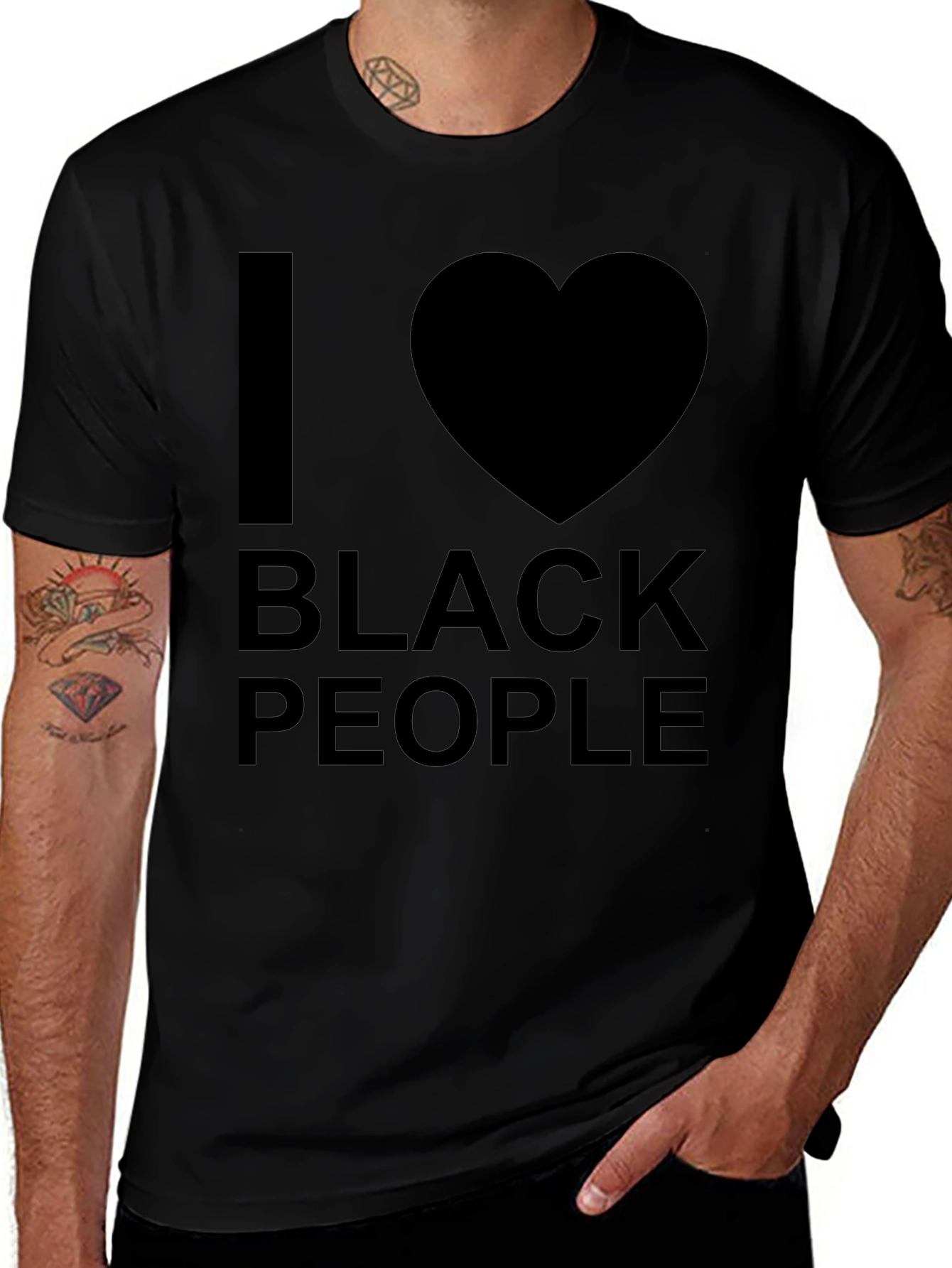 I Heart Black People T-Shirt - Black Graphic Tee