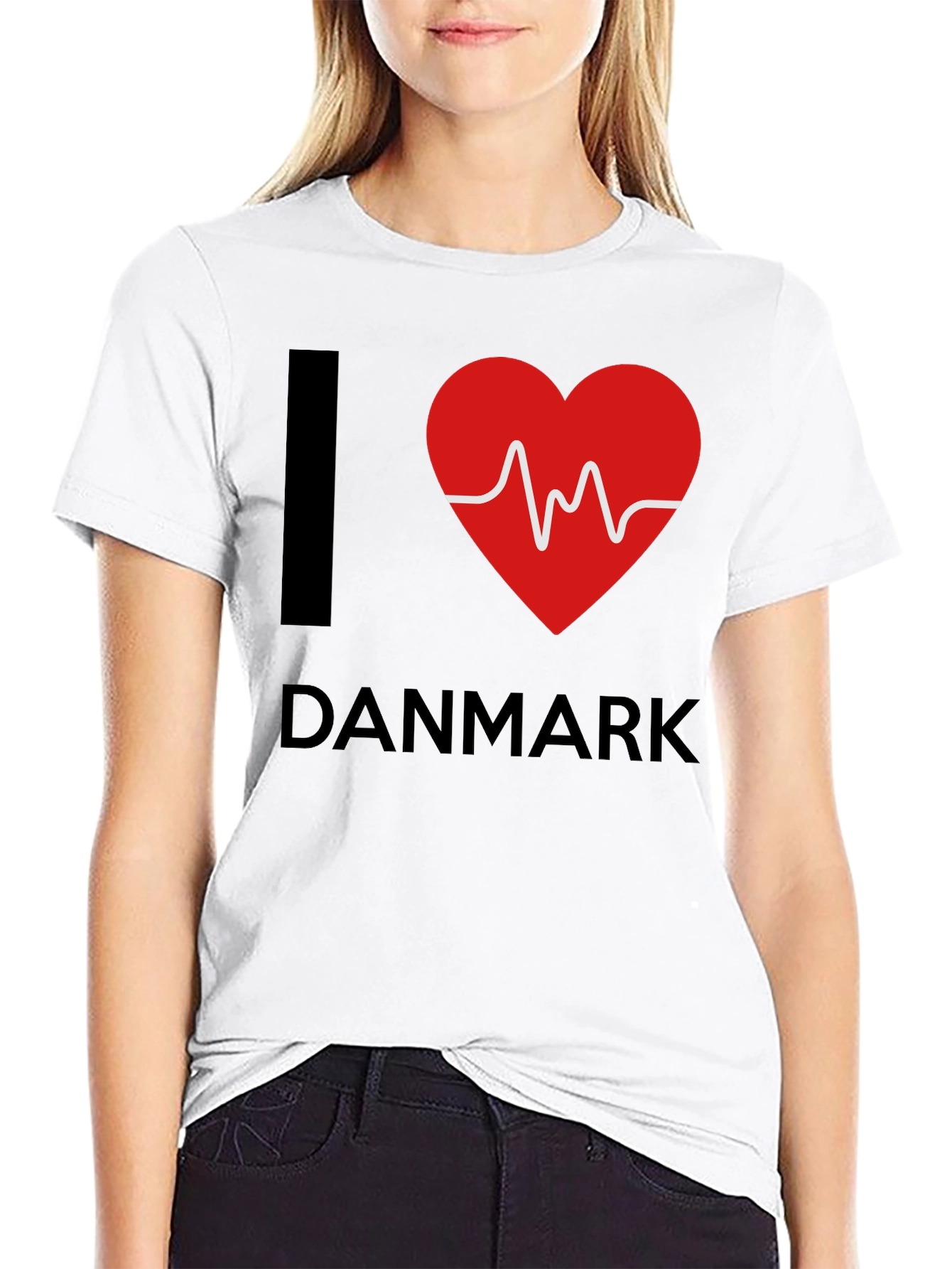 I Heart Denmark T-Shirt: Mens Black Graphic Tee